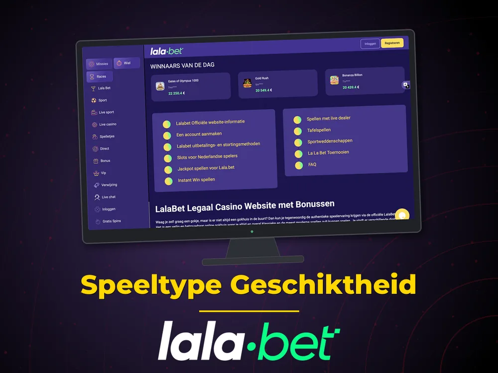 lalabet - Speeltype Geschiktheid