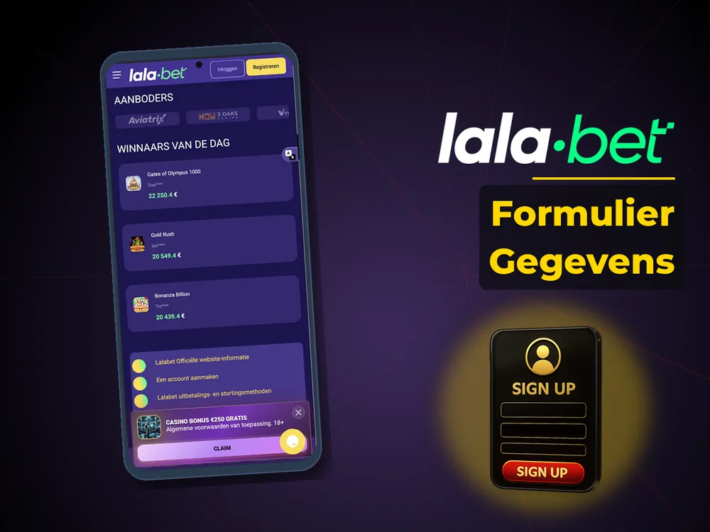 lalabet - Formulier Gegevens